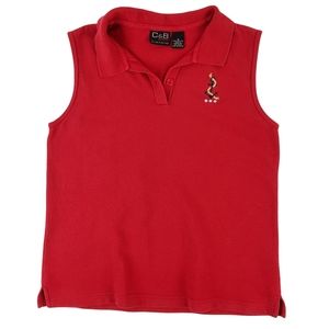 C&B Sport vintage sleeveless one button polo M